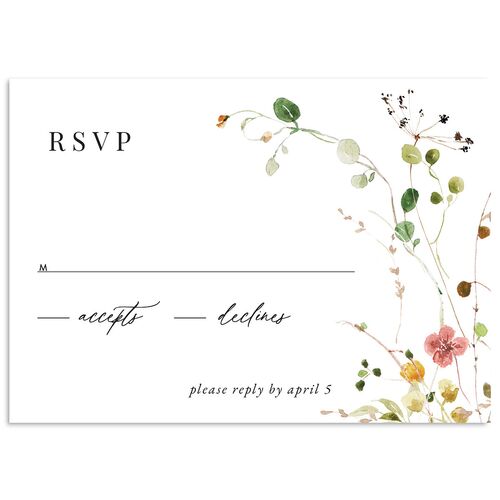 Delicate Wildflower Wedding Response Cards Peach Pink Signature Standard