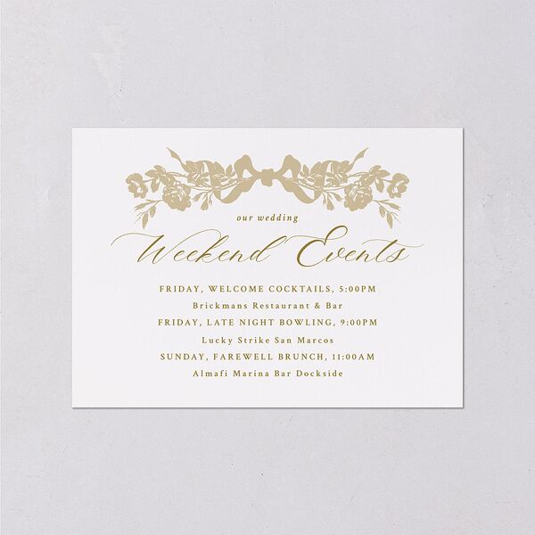 Antique Botanical Garland Wedding Enclosure Cards Champagne Signature Standard