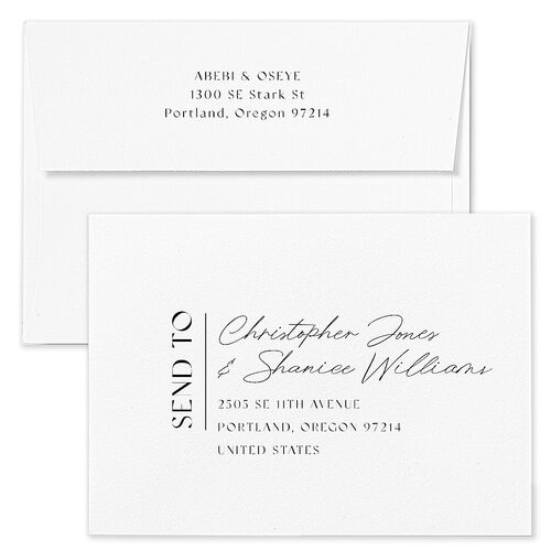 Gilded Sahara Pattern Wedding Invitation Envelopes Terracotta Licorice Return Address Standard Signature