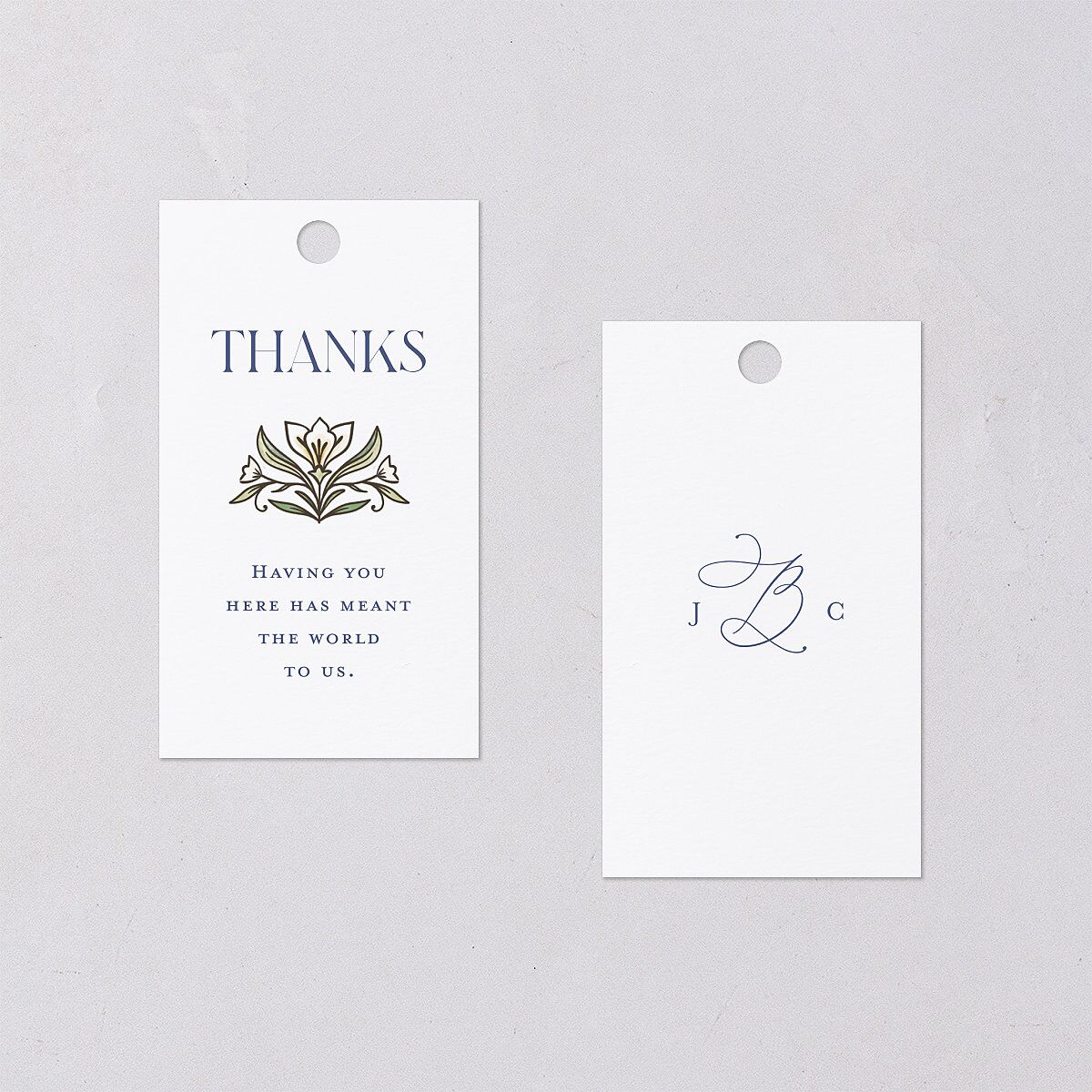 Church Stained Glass Favor Gift Tags Moody Blue Signature