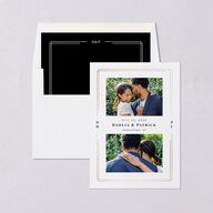 Framed Photo Foil Save the Date Cards Gold Pure White Signature smooth Blank No Standard