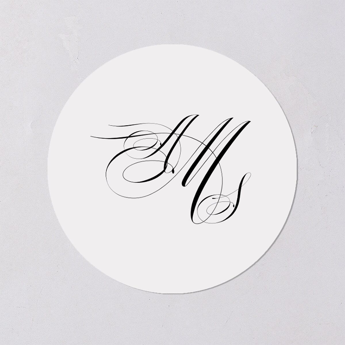Classic Black Tie Wedding Stickers Pure White Circle