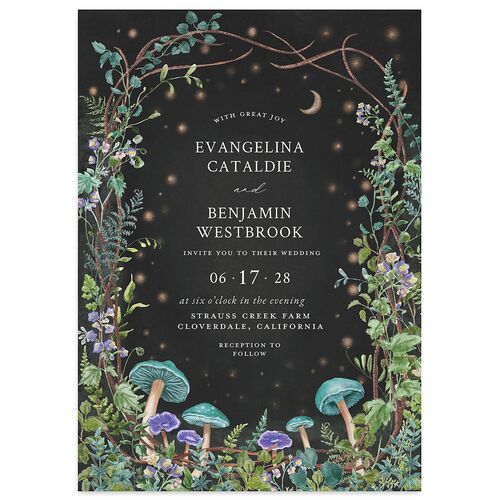 Mushroom Garden Fairytale Wedding Invitations Wave Signature Blank No Standard