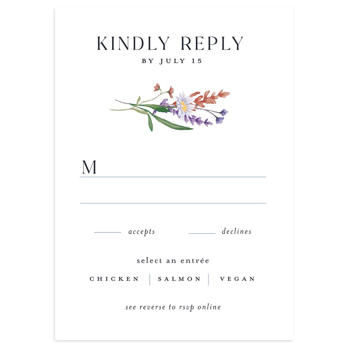 Mountain Wildflowers Wedding Response Cards