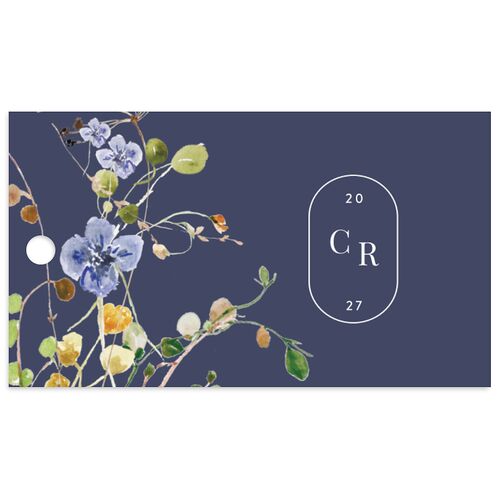 Delicate Wildflower Favor Gift Tags Moody Blue Signature