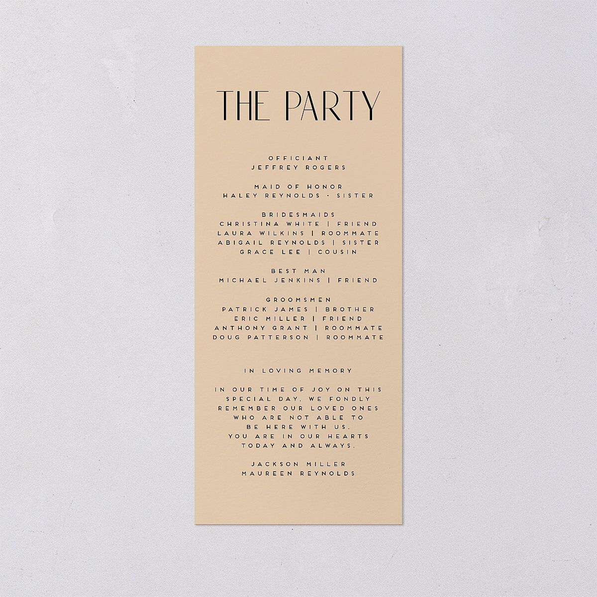 Headline Wedding Programs Licorice Signature