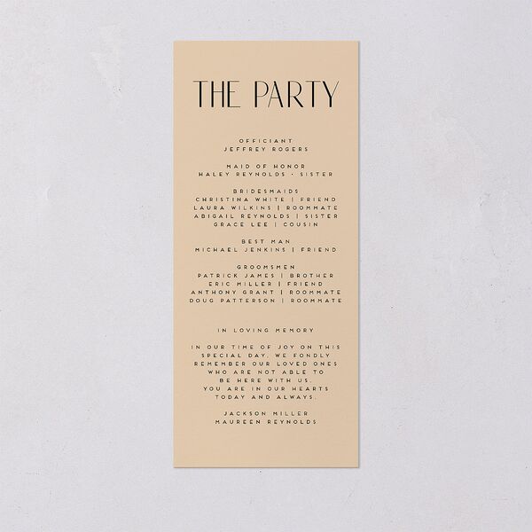 Headline Wedding Programs Licorice Signature