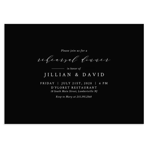 Classic Greenery Rehearsal Dinner Invitations Midnight Signature Blank Standard