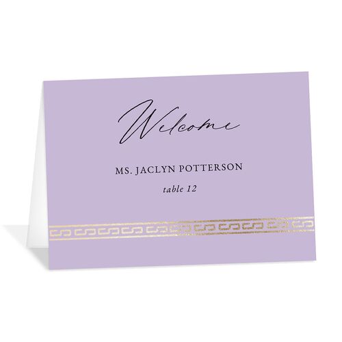 Chinese Double Happiness Place Cards Gold Lavender Signature