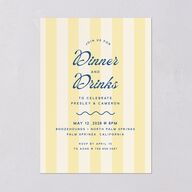Cabana Stripes Rehearsal Dinner Invitations Lemon Signature Blank Standard