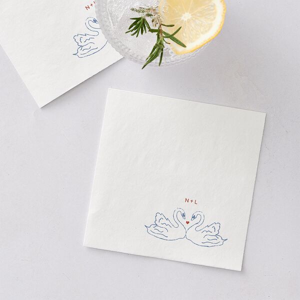 Modern Delicate Bows Cocktail Napkins Jewel Red Napkin Uncoined