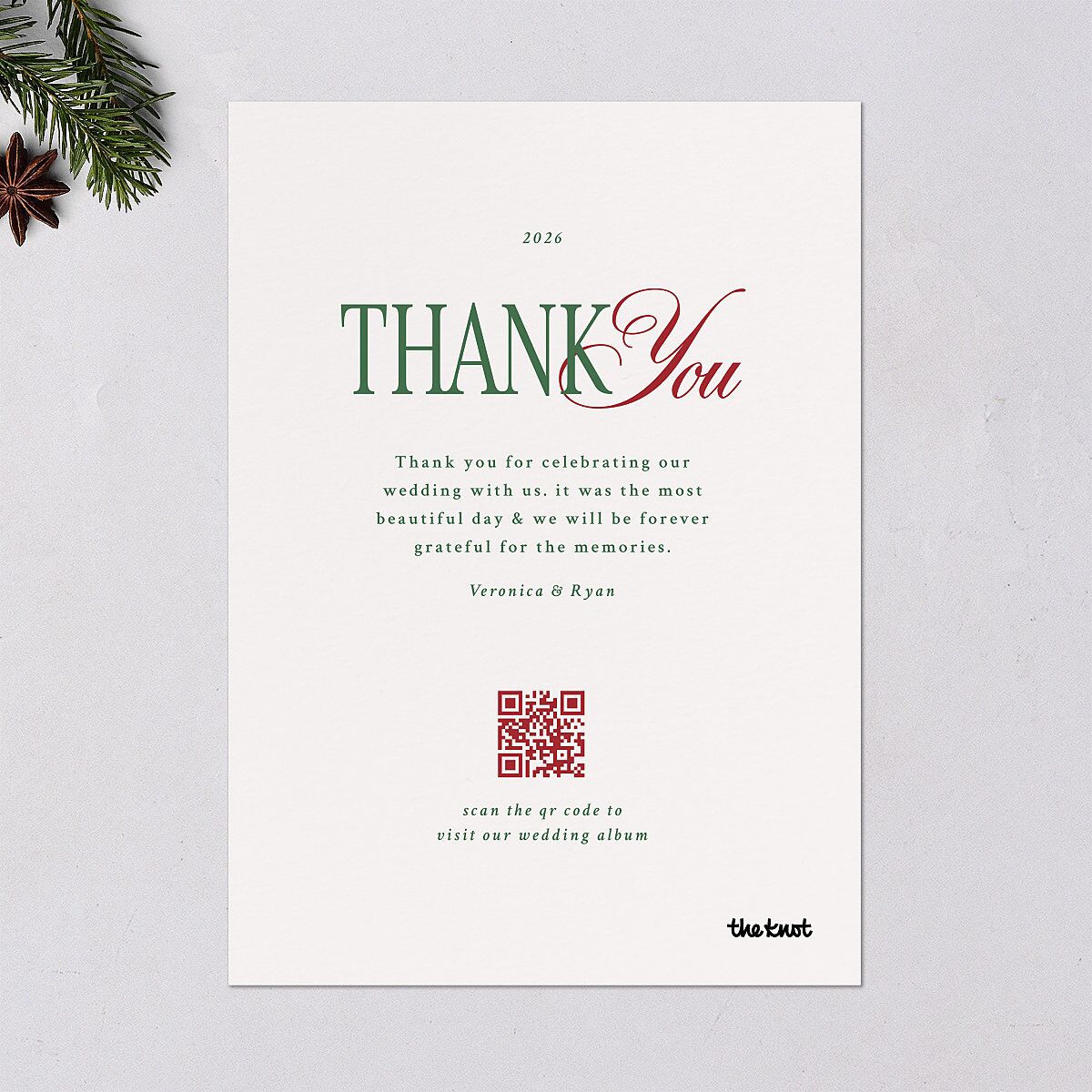 Married Christmas Calligraphy Holiday Cards Hunter Green Signature Blank Standard