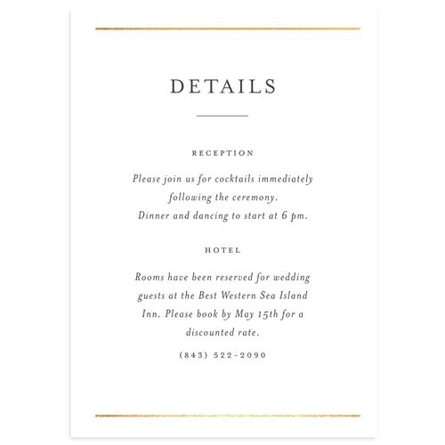 Southern Oak Tree Foil Wedding Enclosure Cards Gold Pure White Signature Standard