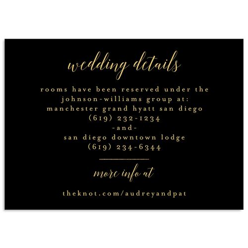Marble and Gold Wedding Event Detail Cards Midnight Signature Standard