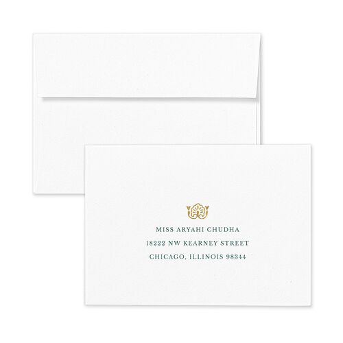 Ornamental Elegance Wedding Response Standard Envelopes White Standard Pure White Return Address Signature
