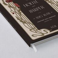 Vintage Nouveau Floral Wedding Guest Book Merlot