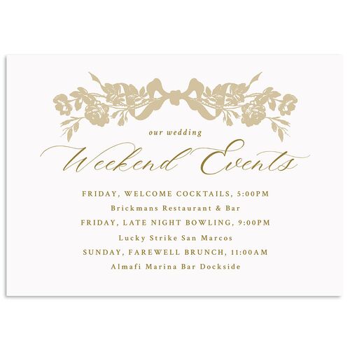Antique Botanical Garland Wedding Enclosure Cards Champagne Signature Standard