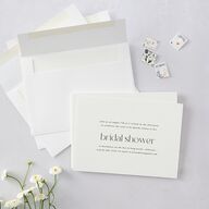 Striking Portrait Bridal Shower Invitations Pure White Signature Blank