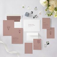 Rustic Monogram Wedding Invitations Dusty Rose Signature Blank No Standard