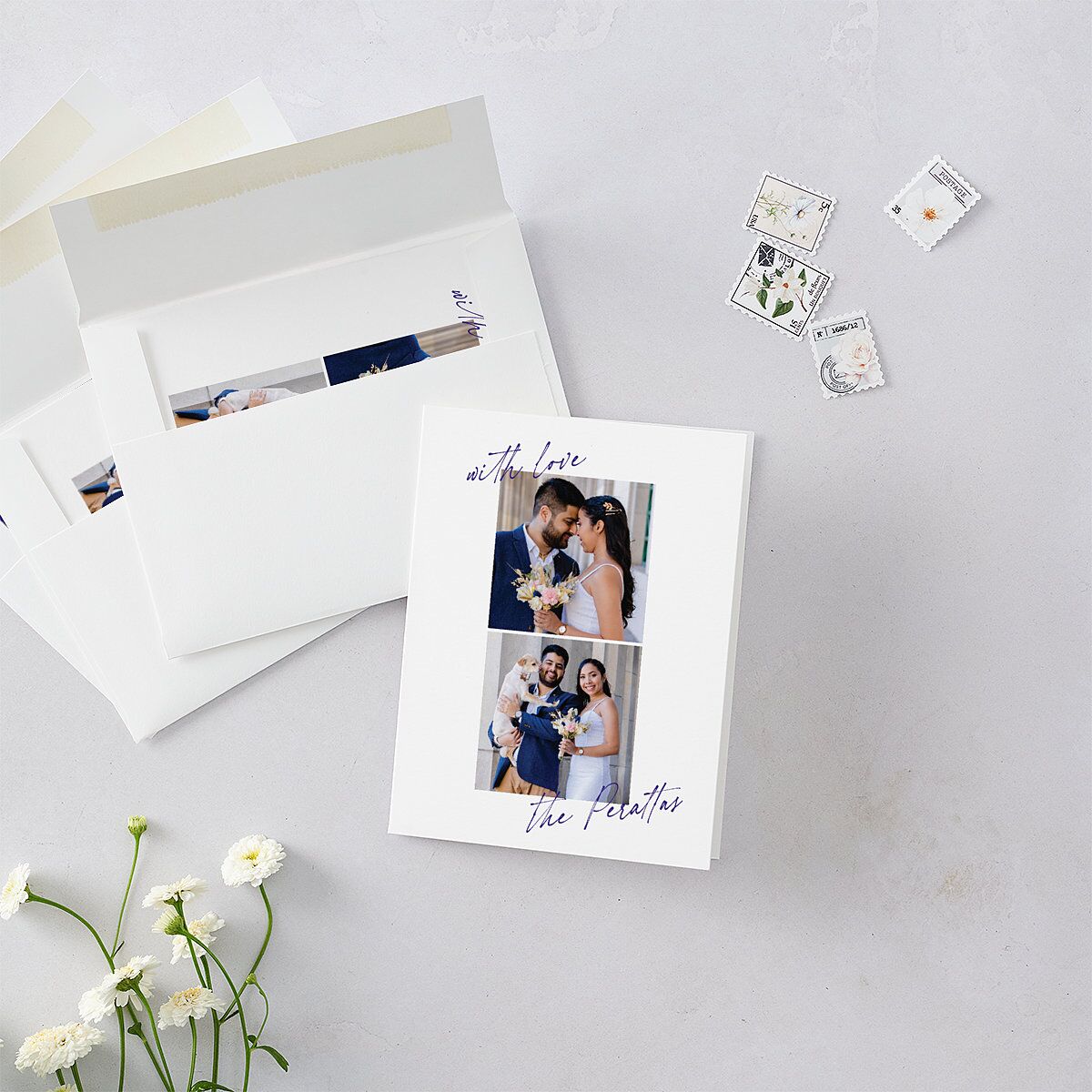 Hand Written With Love Thank You Cards Jewel Blue