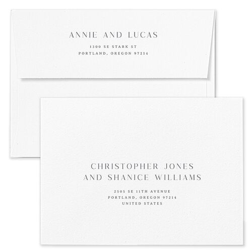 Western Cactus Save The Date Card Envelopes White Dusty Blue Both Recipient and Return Addresses Signature Standard