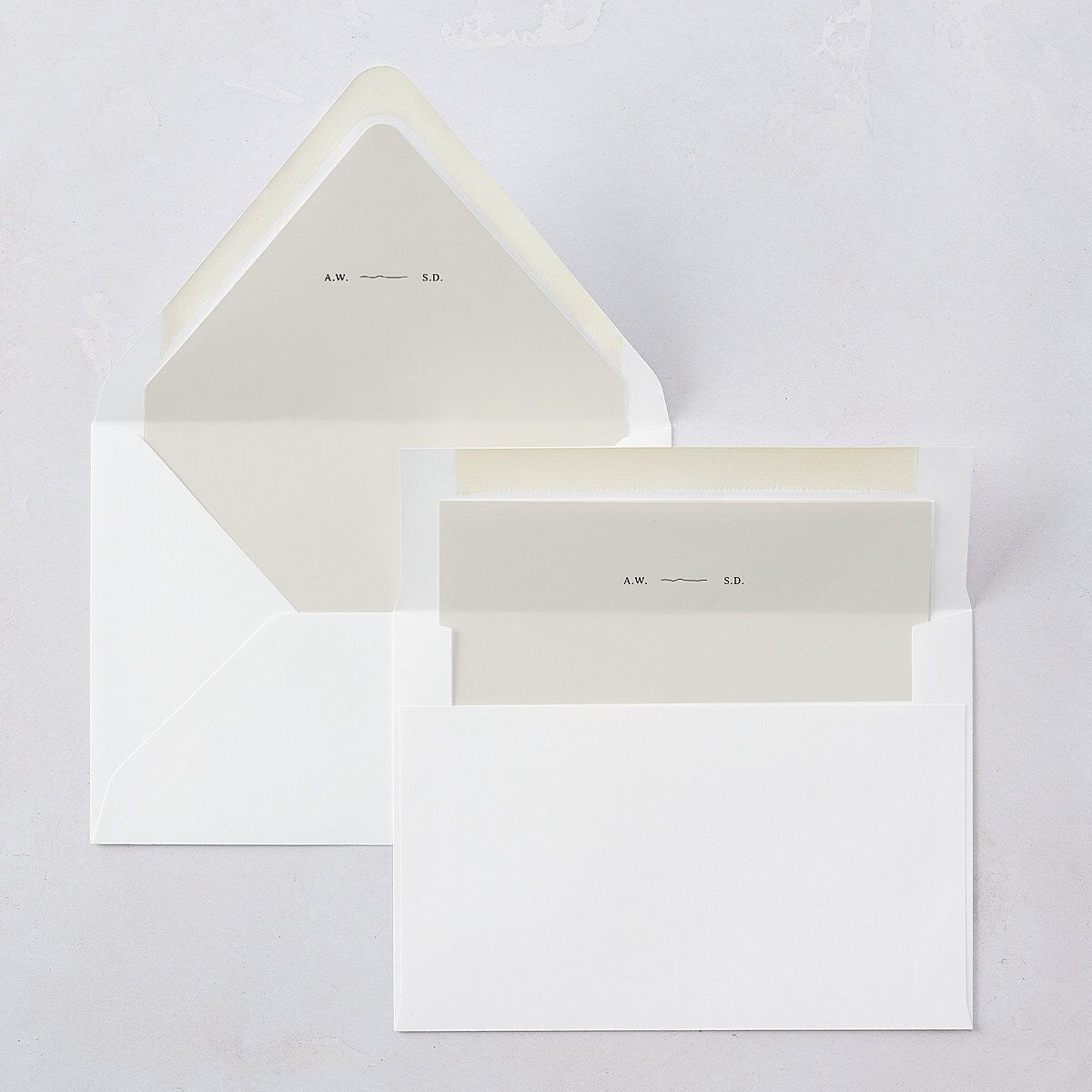Elegant Mountain Monogram Euro Envelope Liners Pure White Luxe