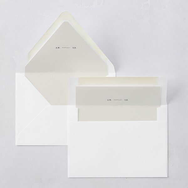 Elegant Mountain Monogram Euro Envelope Liners Pure White Luxe
