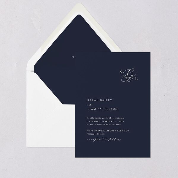 Elevated Minimalist Ampersand Euro Envelope Liners Navy Luxe