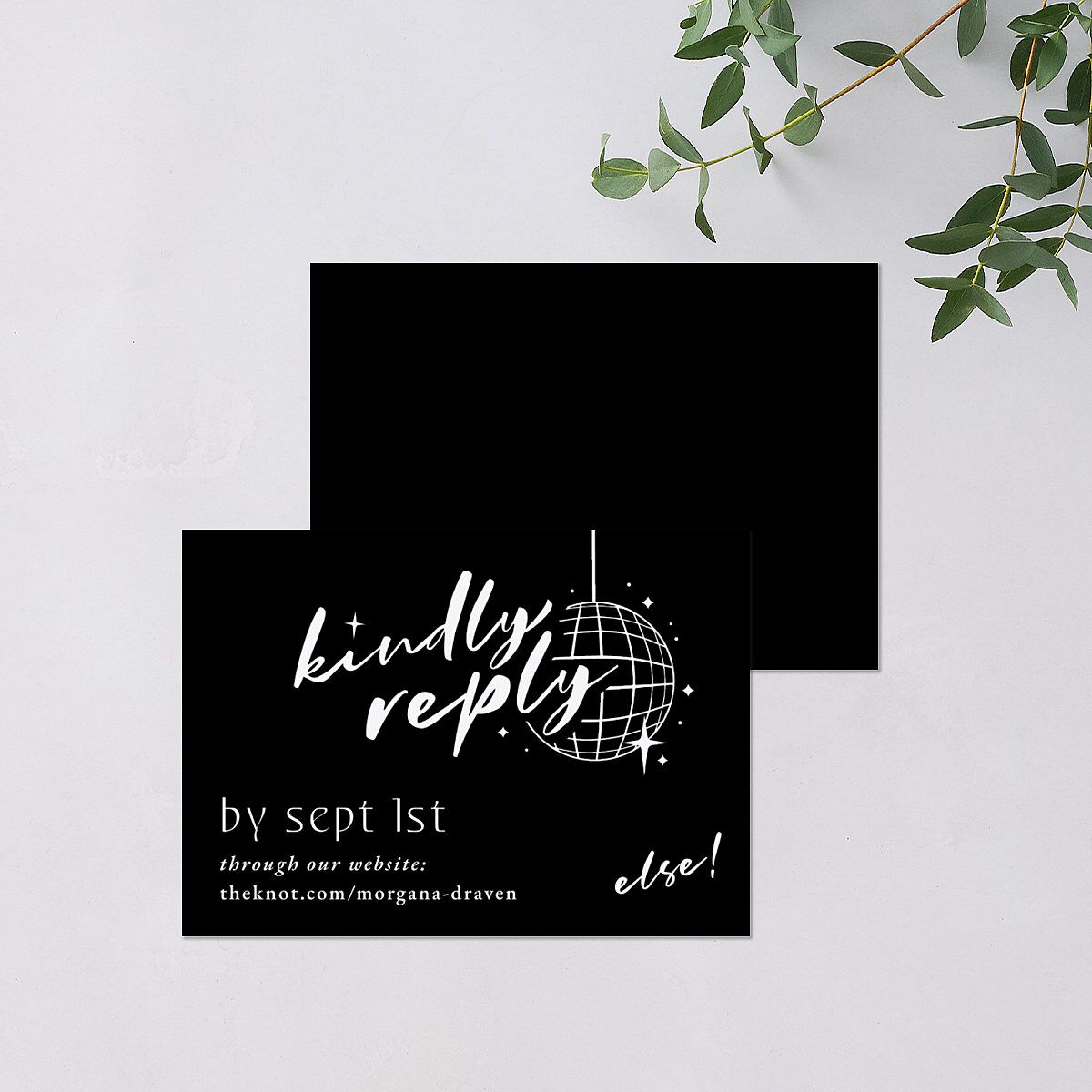 Til Death Do We Disco URL RSVP Cards Licorice Signature Standard