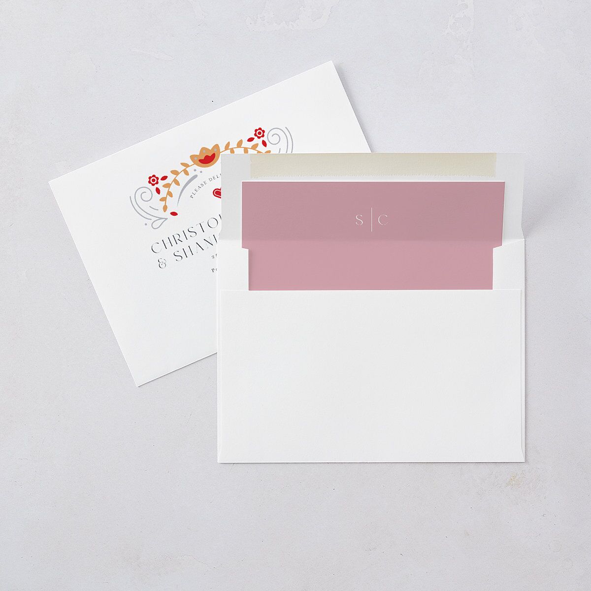 Nordic Folk Save The Date Cards Dark Navy Signature smooth Blank No Standard
