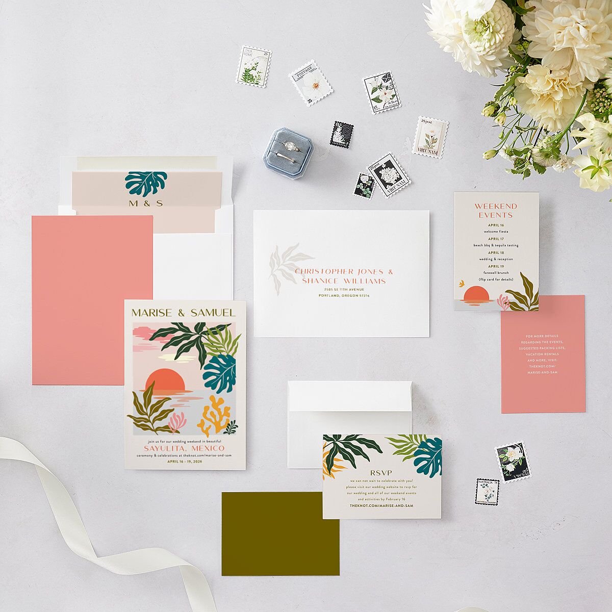 Impressionist Paradise Wedding Invitations — view 5