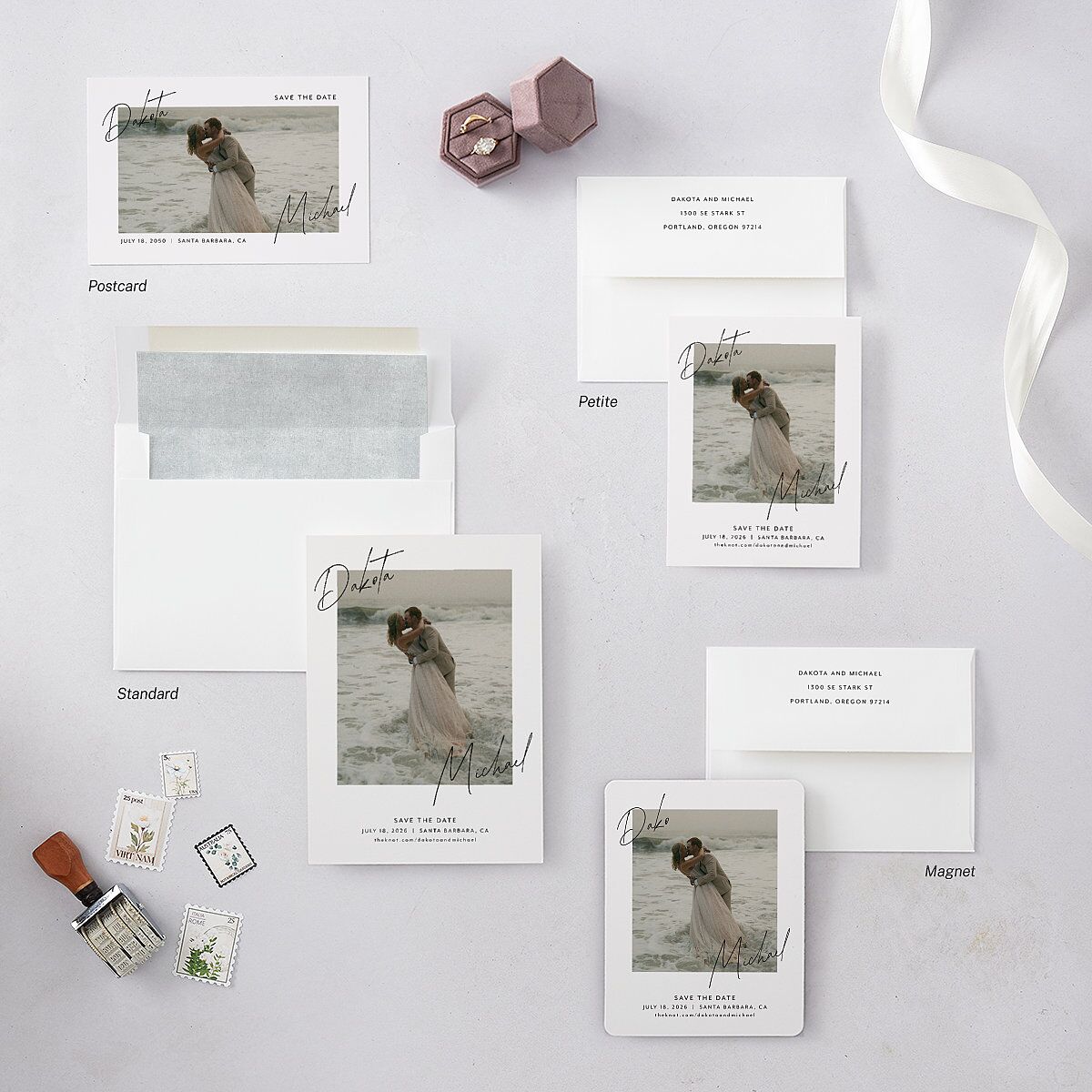 Signatures Save the Date Postcards Off-White