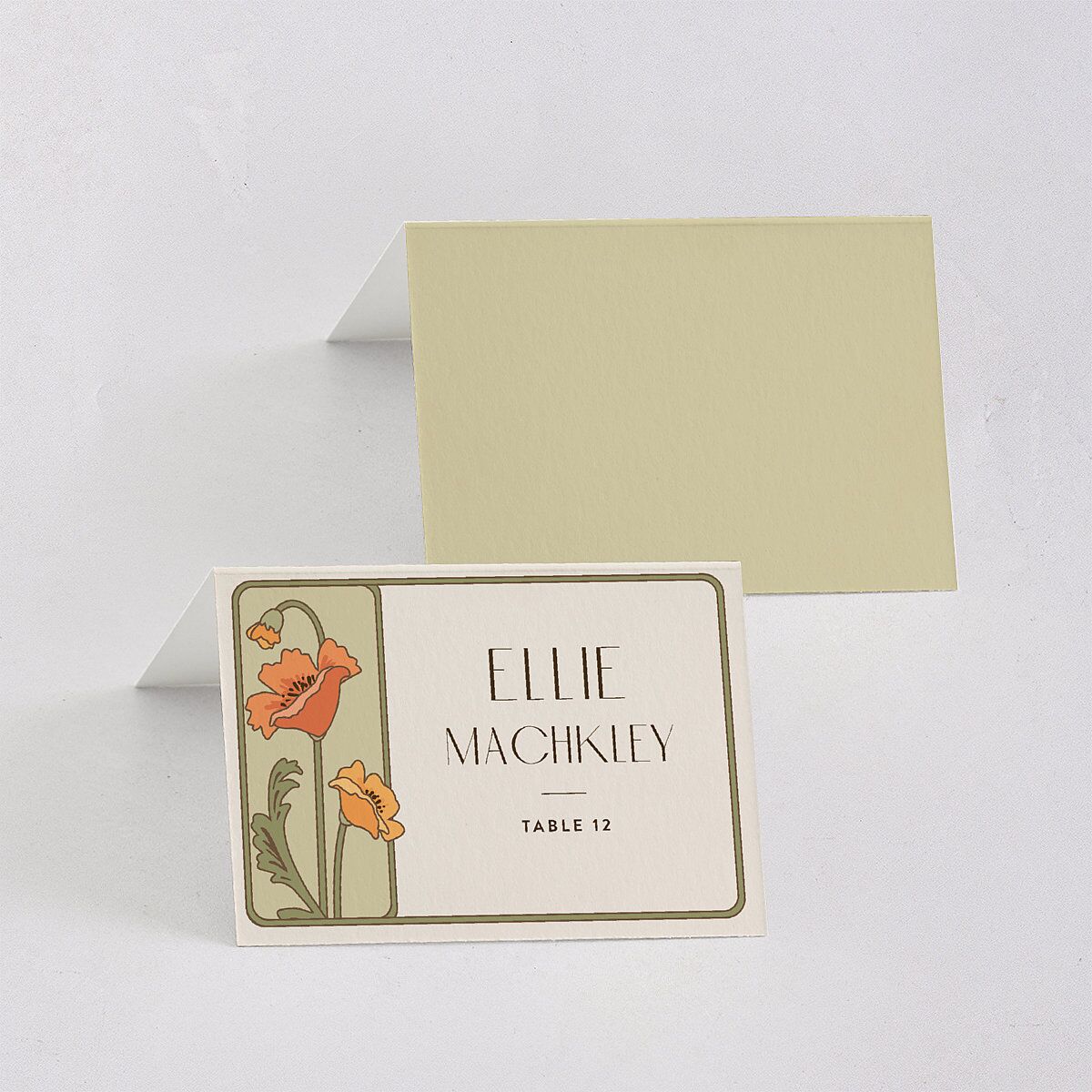 Vintage Nouveau Place Cards Pear Signature