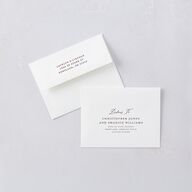 Elegant Vintage Images Thank You Card Envelopes White Burgundy Both Recipient and Return Addresses Signature Standard