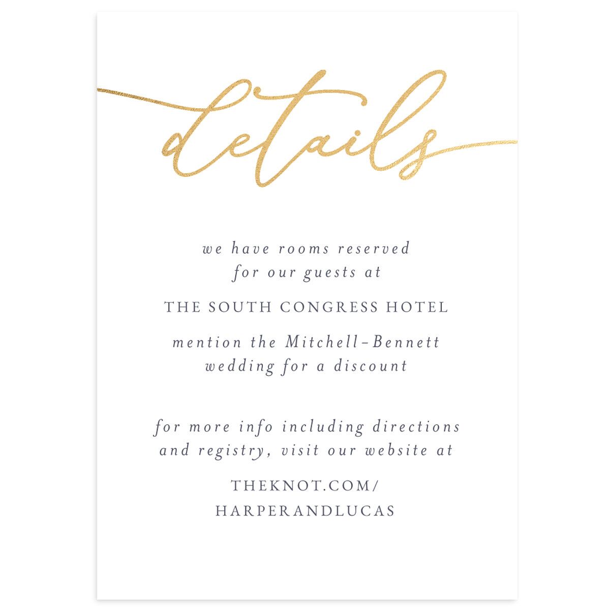 Gilded Photo Wedding Enclosure Cards