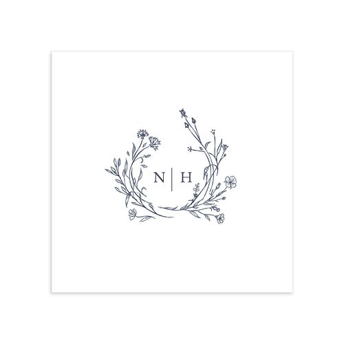 Natural Monogram Cocktail Napkins Midnight Navy Napkin Uncoined
