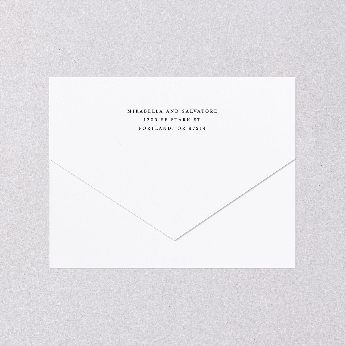 Elegant Floral Regency All-in-One Wedding Invitations Pink Cotton Signature Light Both Recipient and Return Addresses No