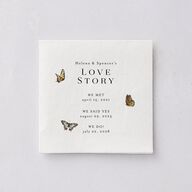 Rustic Butterflies Cocktail Napkins Pure White Napkin Uncoined
