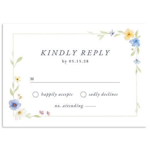 Classic Wildflower Frame Wedding Response Cards Cornflower Signature Standard