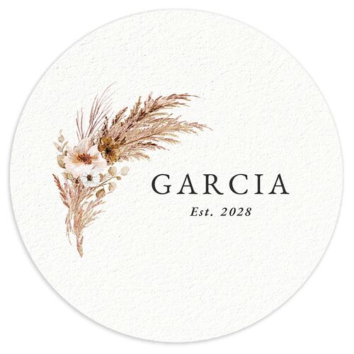 Bohemian Floral Hoop Coasters Charcoal Cardboard Circle