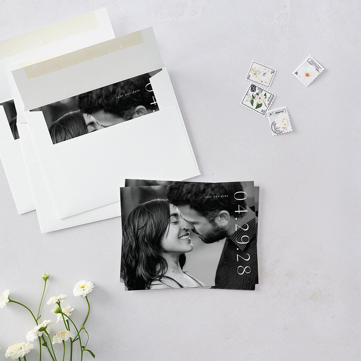 Timeless Elegance Save the Date Petite Cards Midnight Signature smooth Blank No Standard