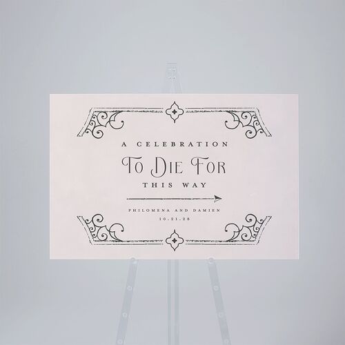 Gothic Gate Standard Direction Sign Large Plum Standard Indoor Foam Core L Direction