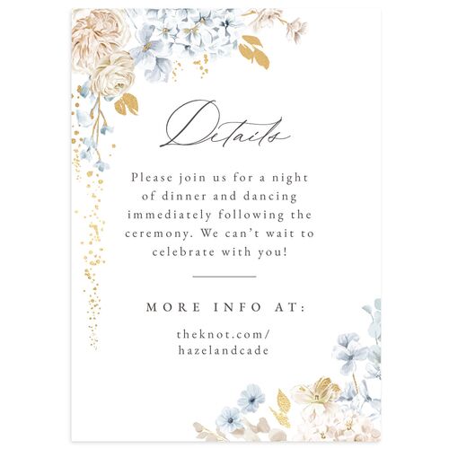Luxury Floral Foil Wedding Enclosure Cards Gold Dusty Blue Signature Standard