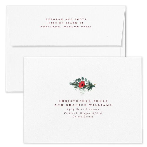 So Very Married Holiday Card Envelopes Blue Ruby Both Recipient and Return Addresses Standard Signature