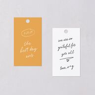 Sunny Day Modern Script Favor Gift Tags Pure White Signature