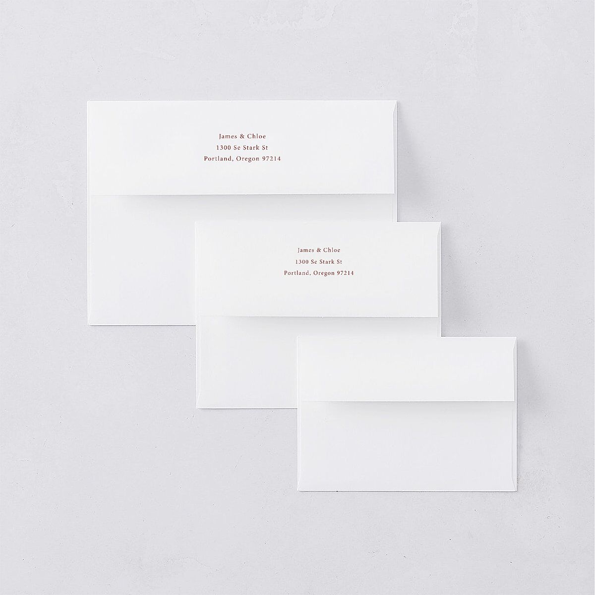 Simple Script Thank You Card Envelopes White Vintage Pink Both Recipient and Return Addresses Signature Standard