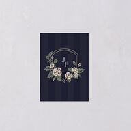 Sword and Roses Fantasy Garden QR Code RSVP Cards Dark Navy Signature Standard