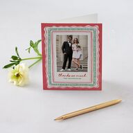 Whimsical Painted Holiday Border Thank You Cards Scarlet