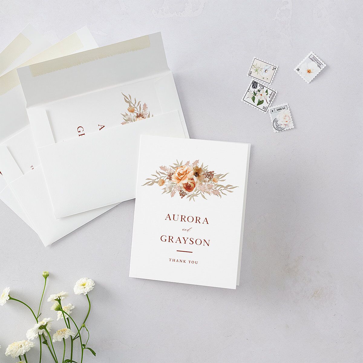 Bohemian Arch Thank You Cards Copper