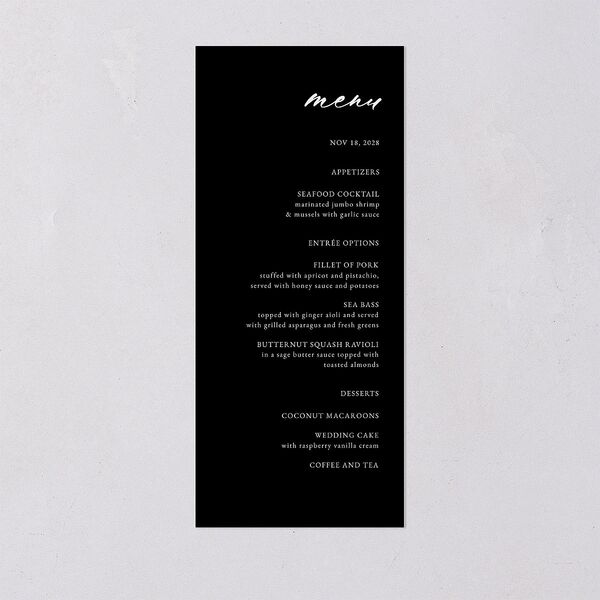 Vertical Names Menus Licorice Signature